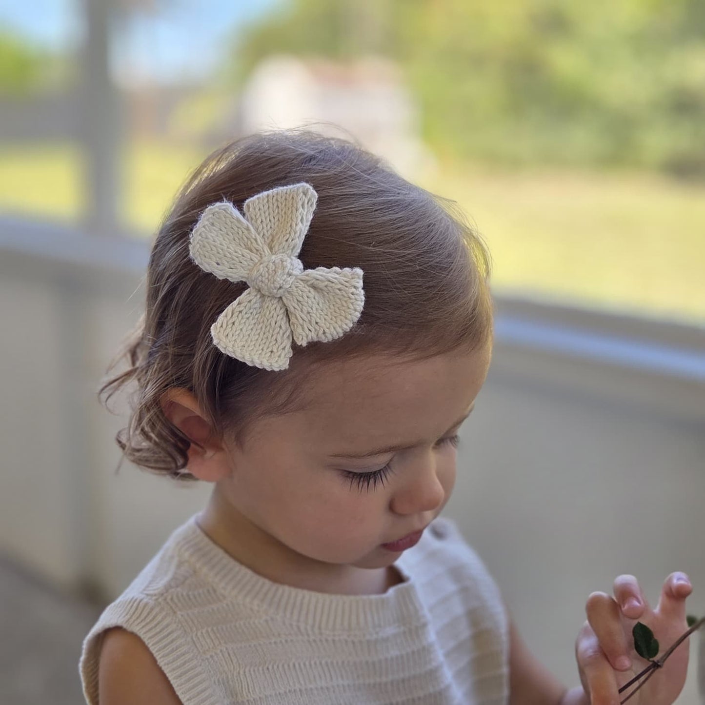 Knit Baby Bow Headband: Soft Cotton Head Accessory