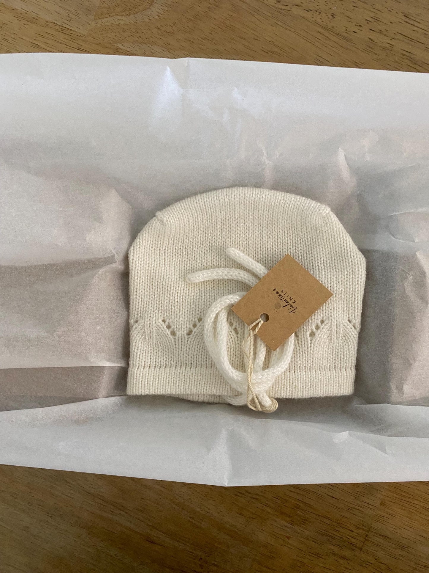 Cashmere Knit Baby Bonnet: Soft & Warm, Handmade in USA