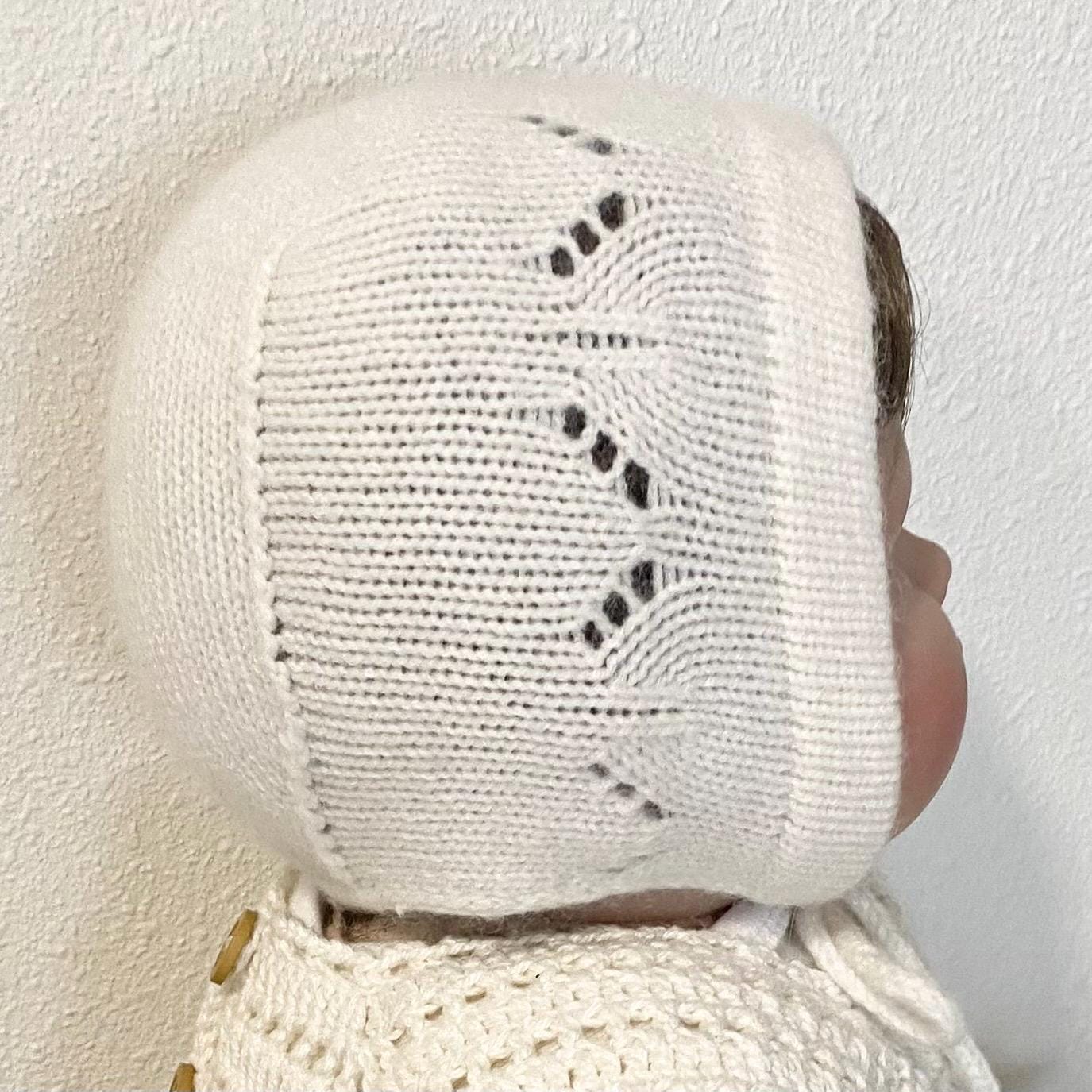 Cashmere Knit Baby Bonnet: Soft & Warm, Handmade in USA