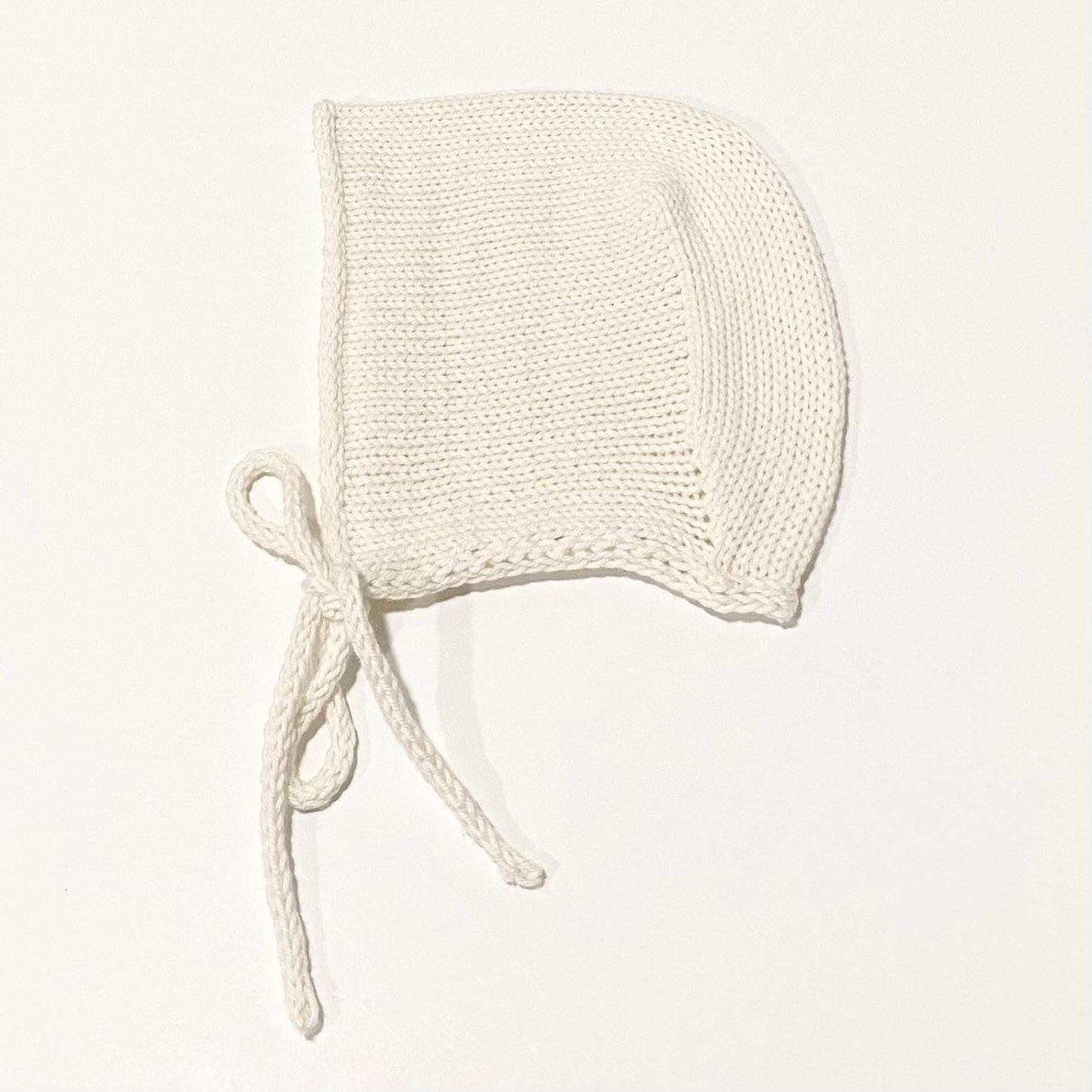 Hand Knit Cotton Baby Bonnet: Soft & Cozy - Made in USA