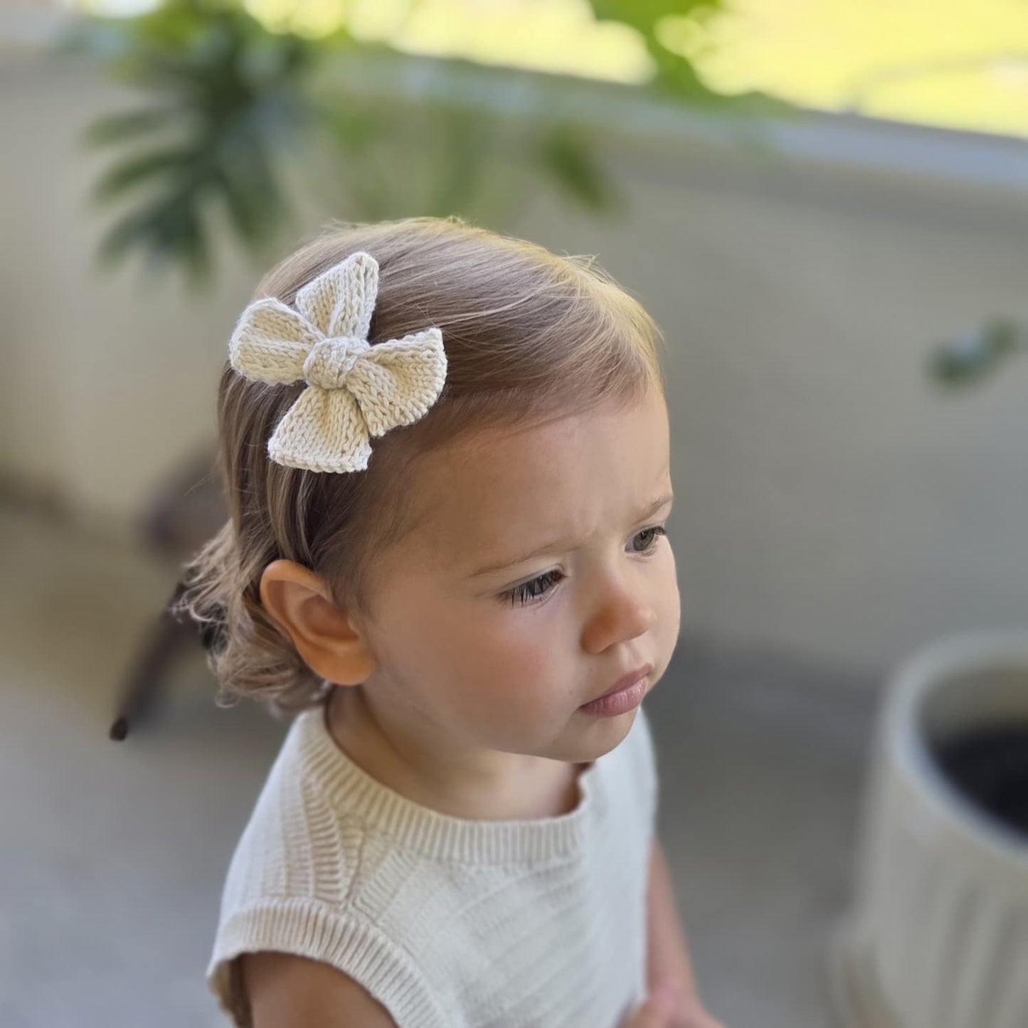 Knit Baby Bow Headband: Soft Cotton Head Accessory