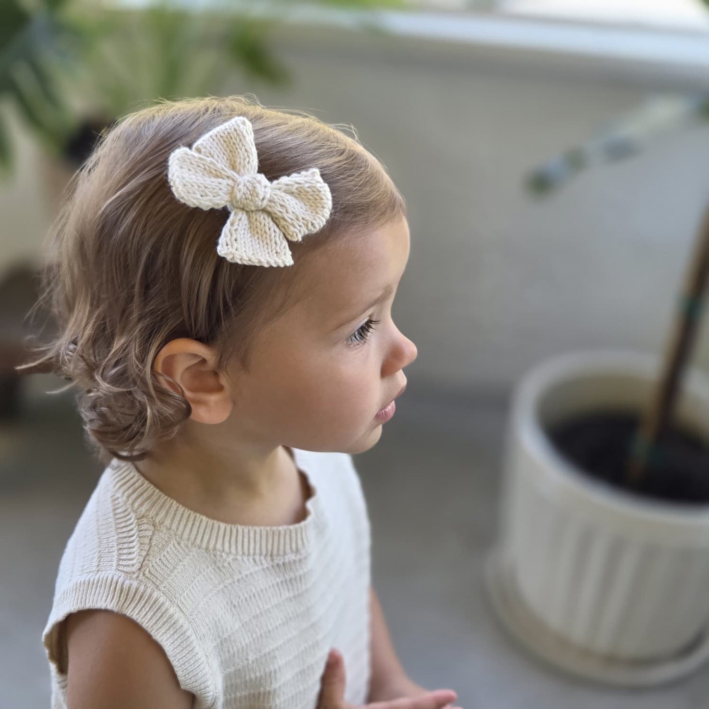 Knit Baby Bow Headband: Soft Cotton Head Accessory
