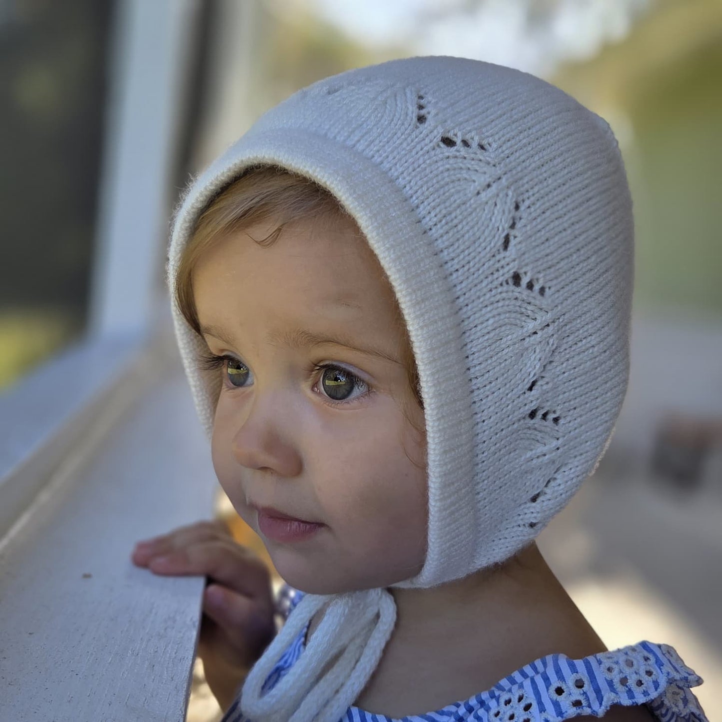 Cashmere Knit Baby Bonnet: Soft & Warm, Handmade in USA