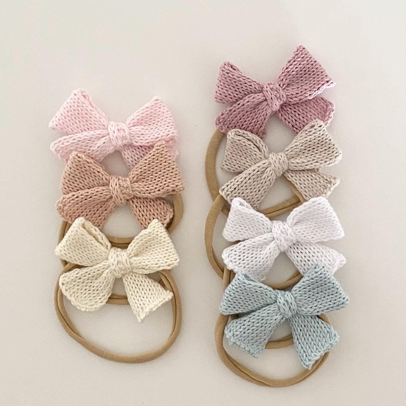 Knit Baby Bow Headband: Soft Cotton Head Accessory