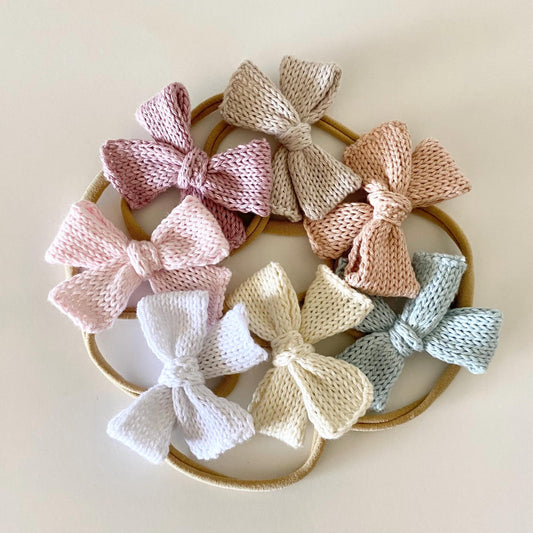 Knit Baby Bow Headband: Soft Cotton Head Accessory