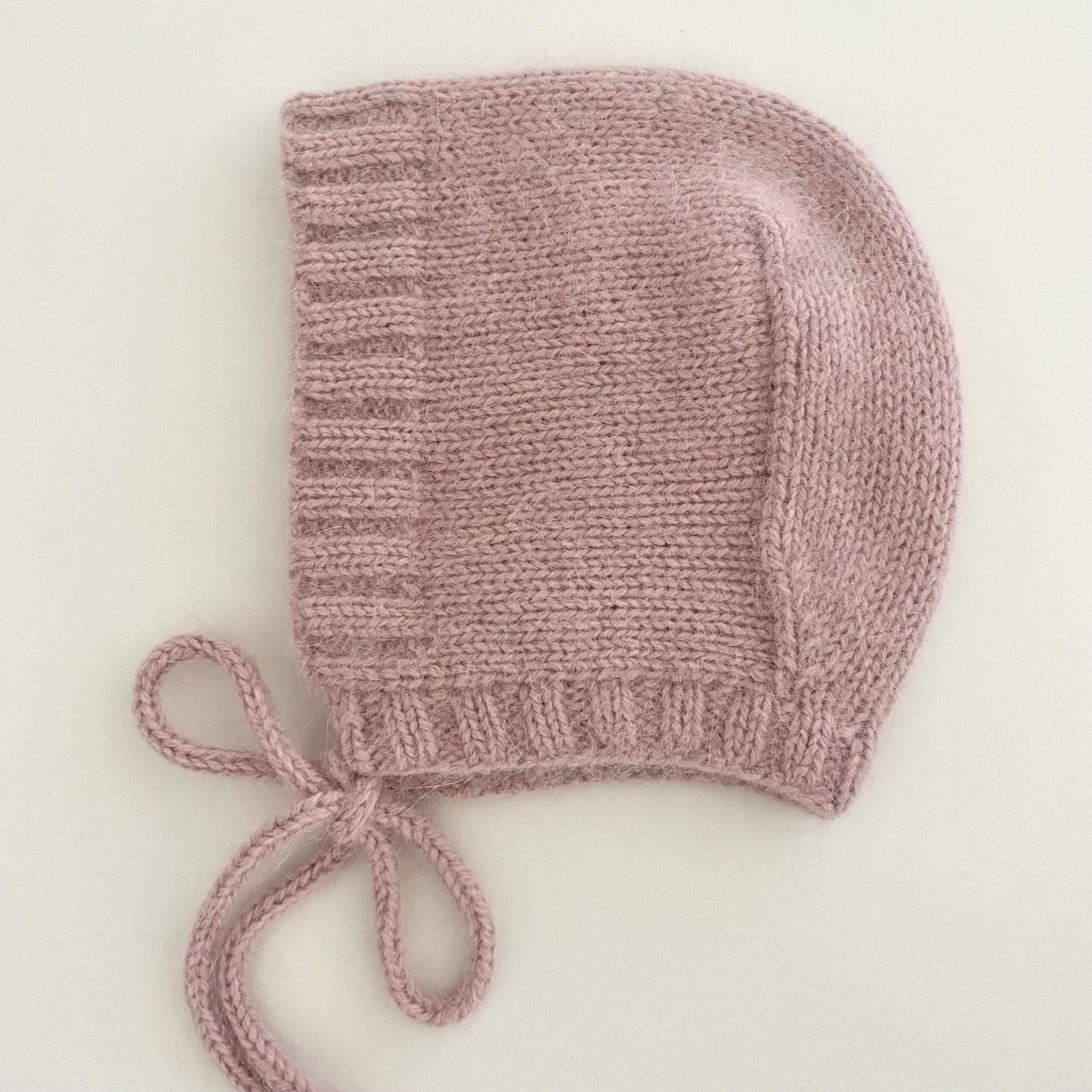 Mink Alpaca Knit Baby Bonnet: Handmade Winter Hat